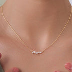 Mixed Diamond Bar Necklace