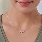 Mixed Diamond Bar Necklace
