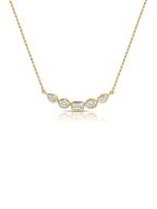 Mixed Shape Diamond Curve Necklace