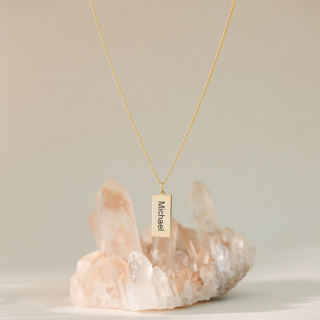 Modern Engraved Pendant Necklace