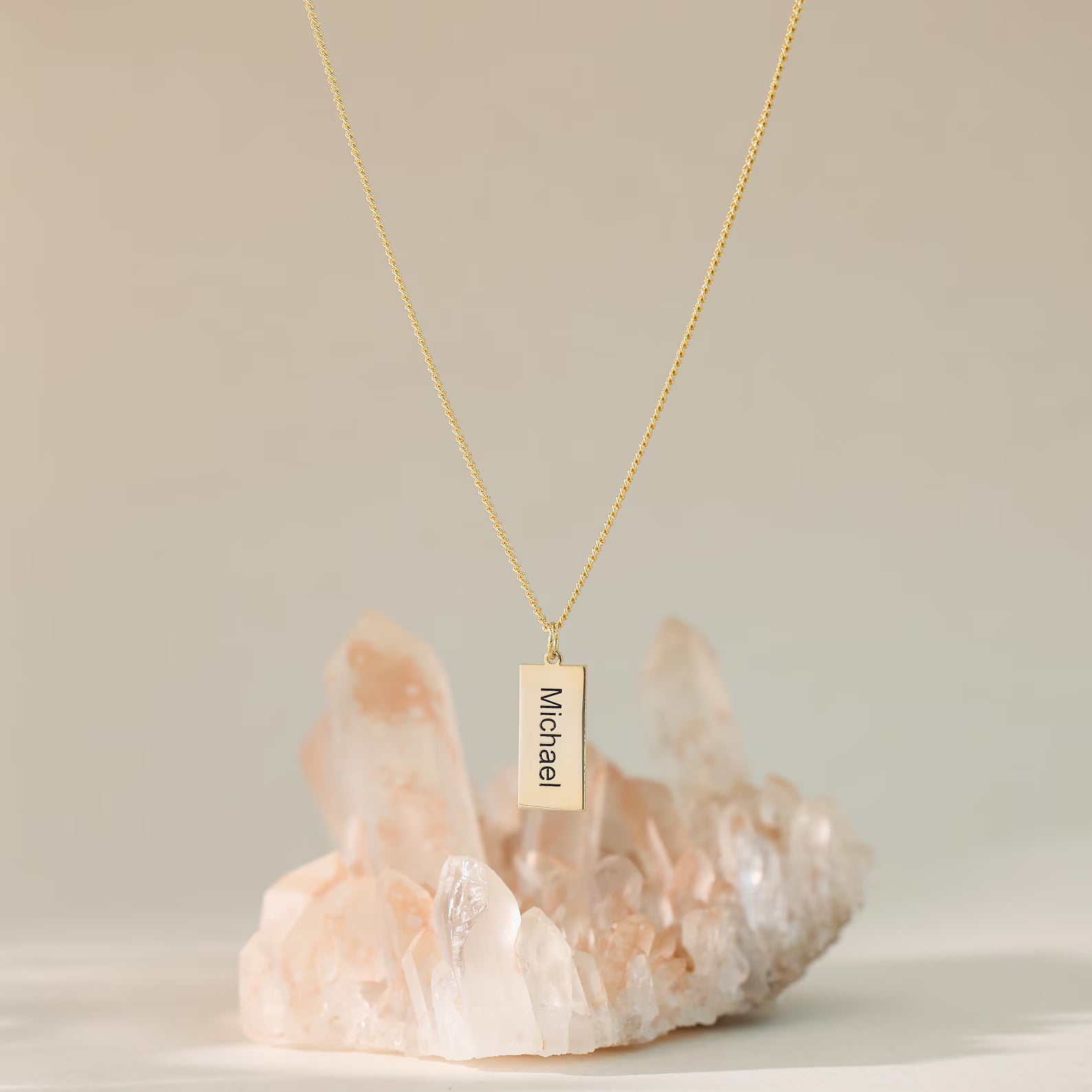 Modern Engraved Pendant Necklace