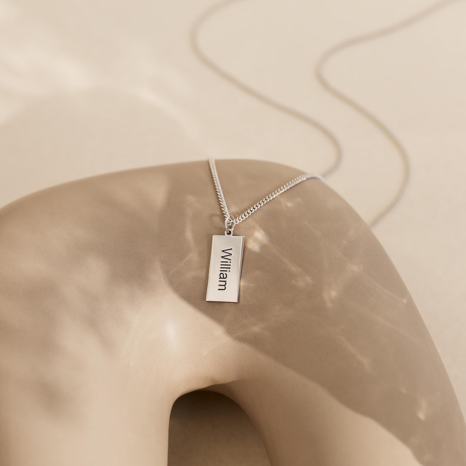 Modern Engraved Pendant Necklace