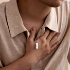 Modern Engraved Pendant Necklace