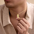 Modern Engraved Pendant Necklace