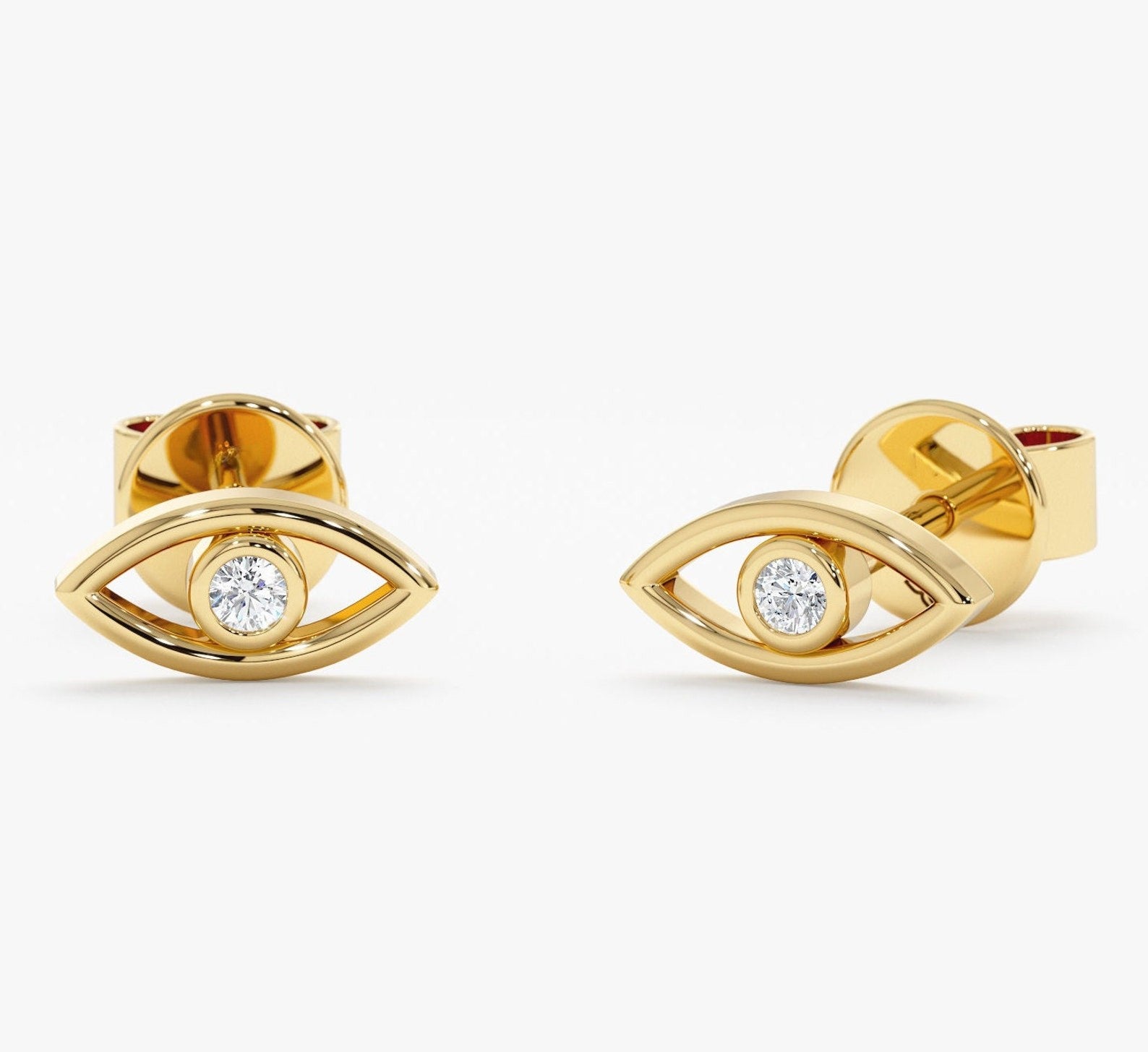 Protective Evil Eye Diamond Studs