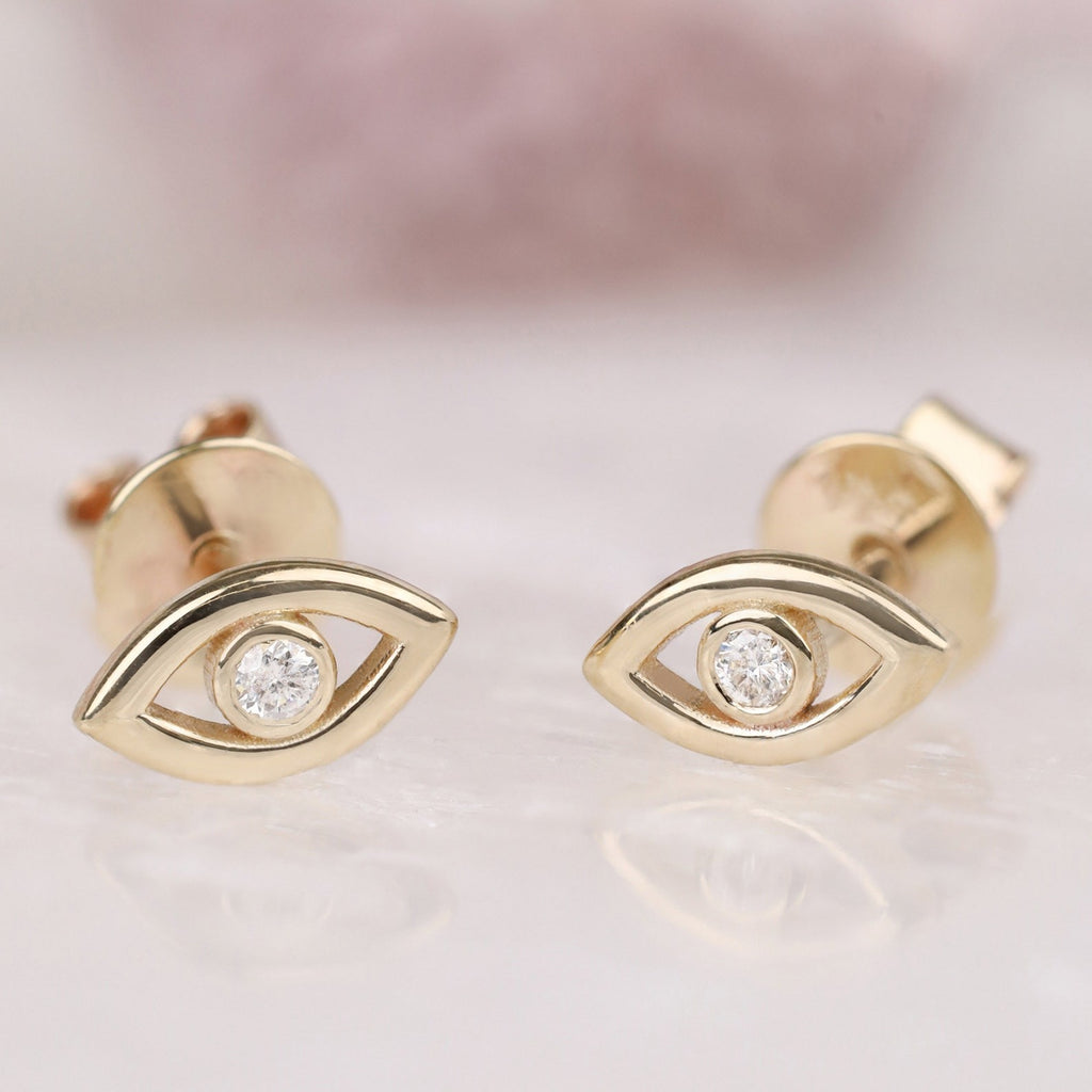Protective Evil Eye Diamond Studs