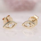 Protective Evil Eye Diamond Studs