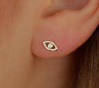 Protective Evil Eye Diamond Studs