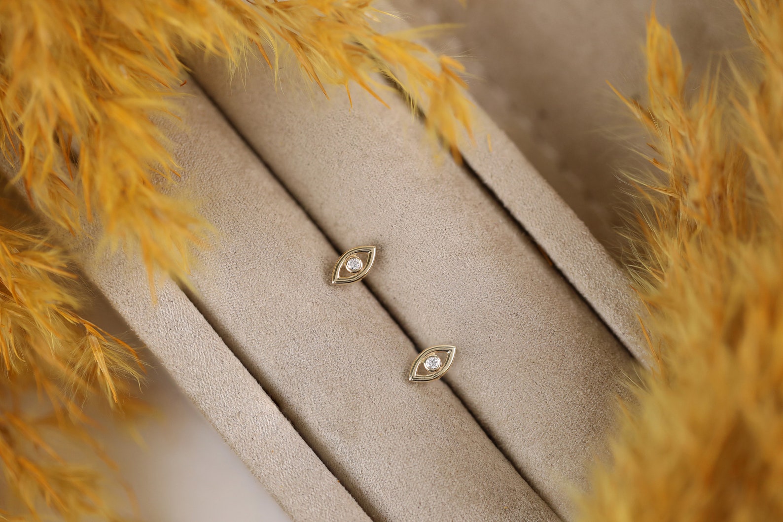 Protective Evil Eye Diamond Studs