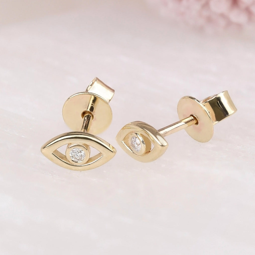 Protective Evil Eye Diamond Studs
