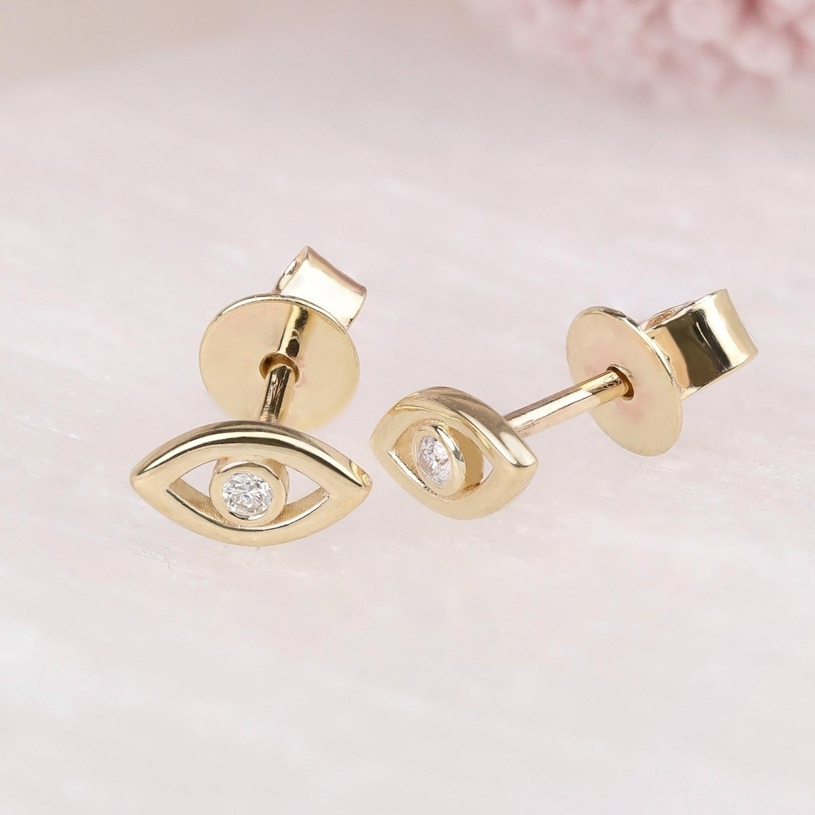 Protective Evil Eye Diamond Studs