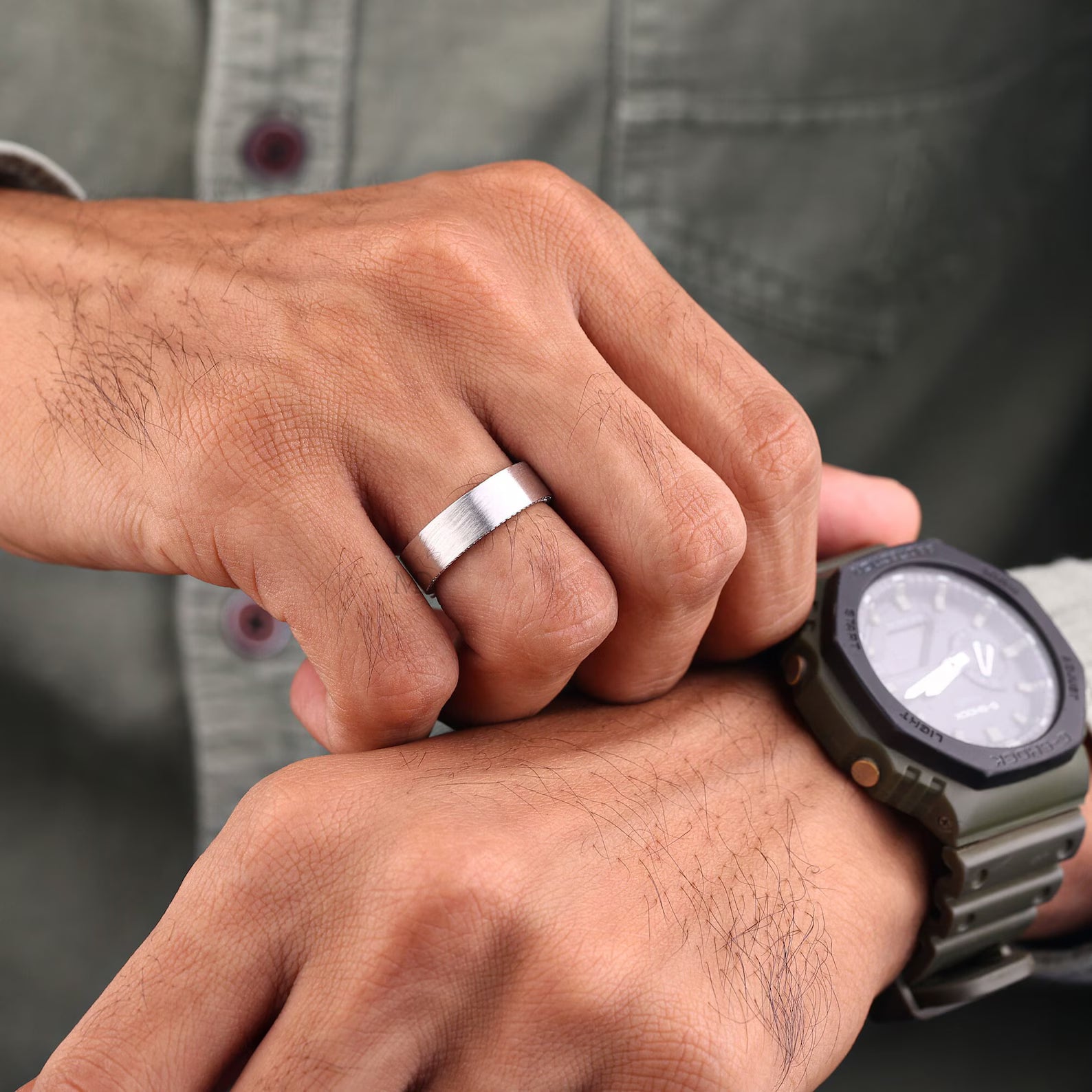 Modern Groom Diamond Band