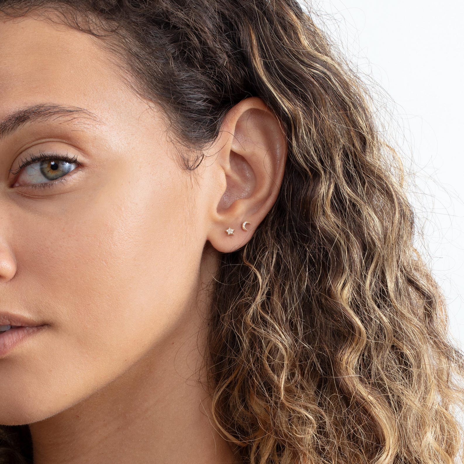 Moon Star Stud Earrings
