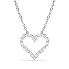 Open Heart Frame Pendant Necklace