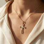 Open Diamond Cross Necklace