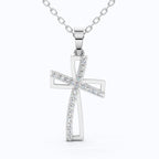 Open Diamond Cross Necklace