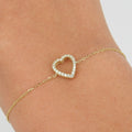 Open Heart Diamond Chain Bracelet