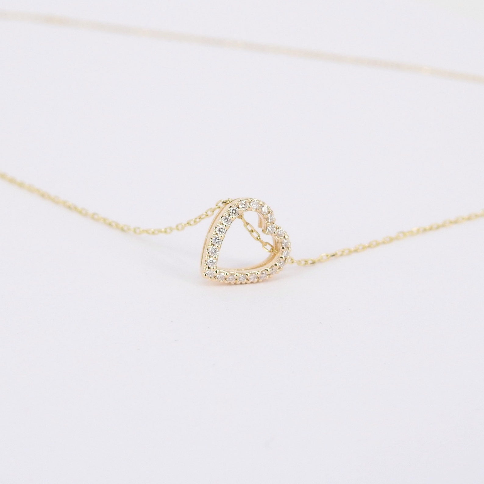 Open Heart Diamond Chain Bracelet