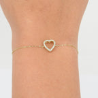 Open Heart Diamond Chain Bracelet