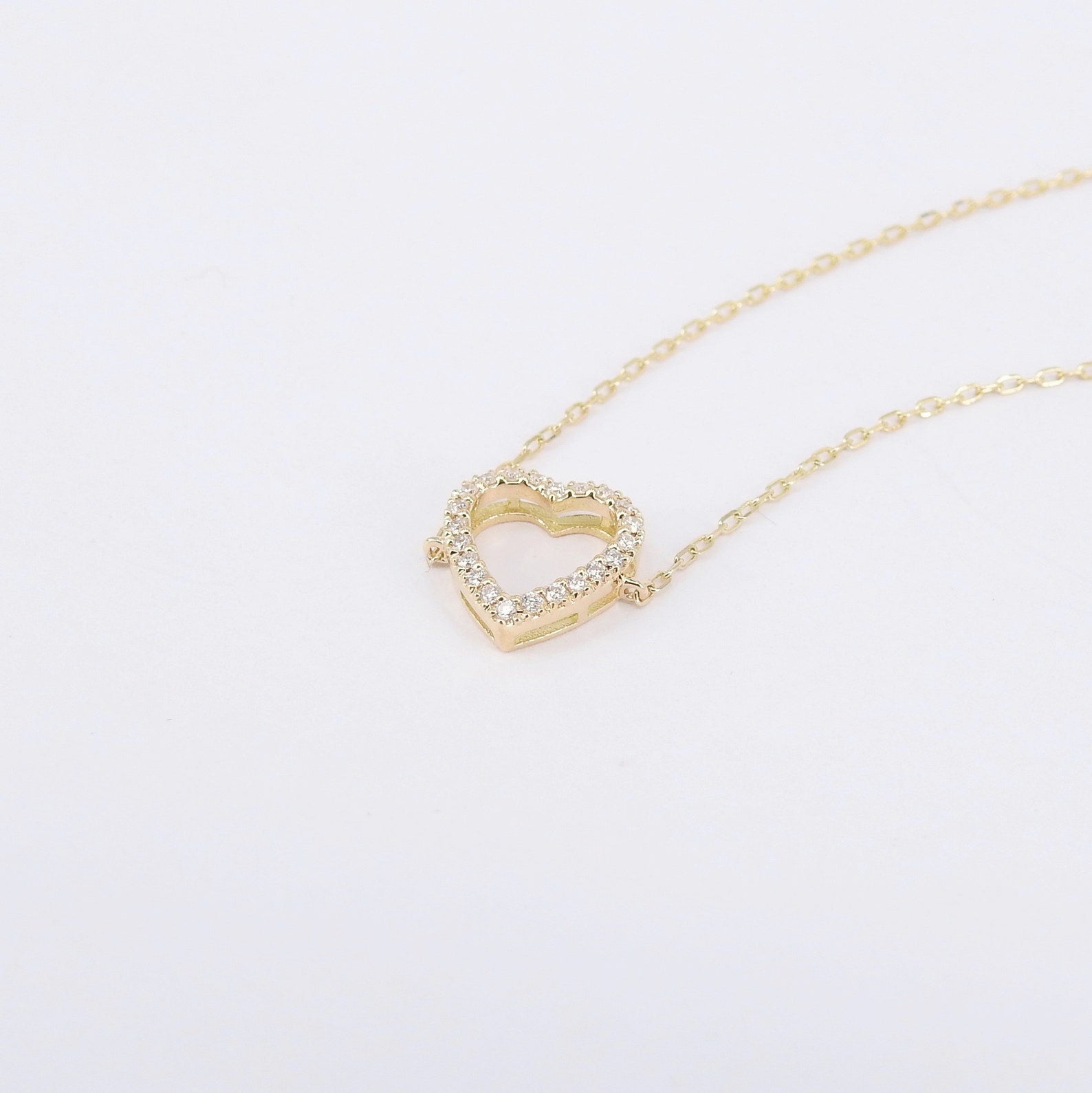 Open Heart Diamond Chain Bracelet