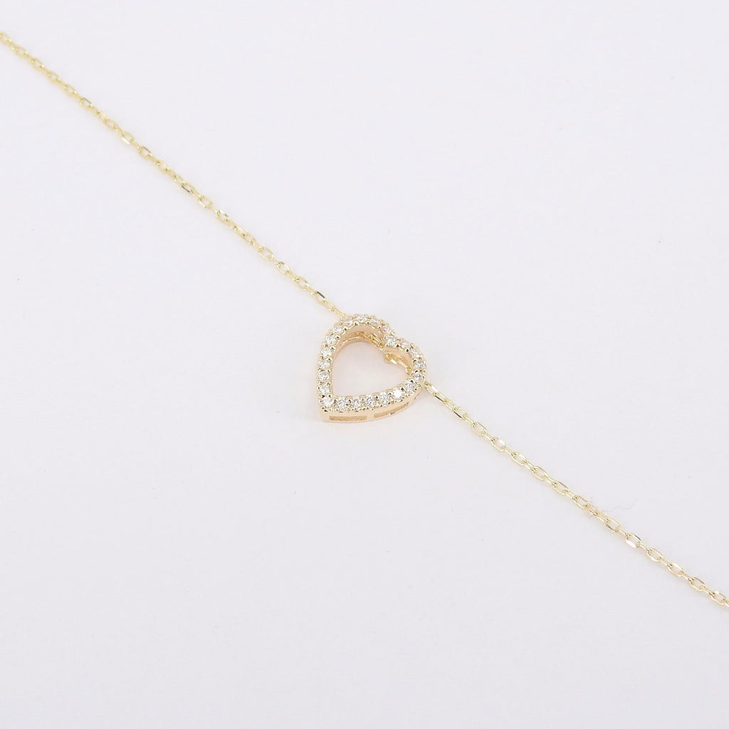 Open Heart Diamond Chain Bracelet