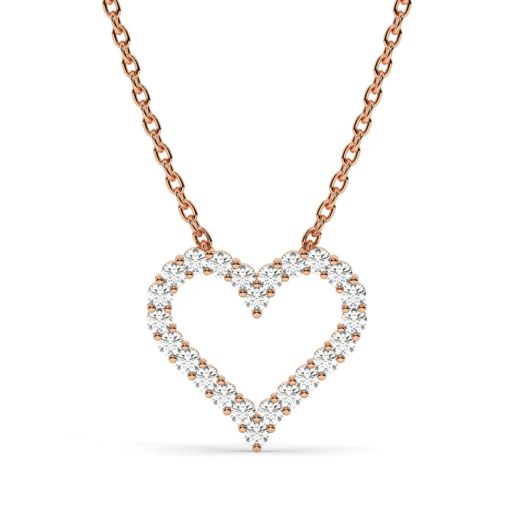 Open Heart Frame Pendant Necklace