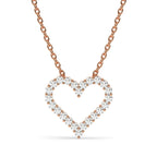 Open Heart Frame Pendant Necklace