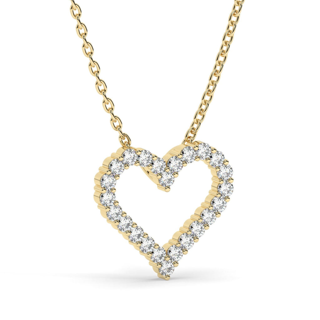 Open Heart Frame Pendant Necklace