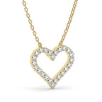 Open Heart Frame Pendant Necklace