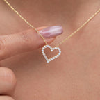 Open Heart Frame Pendant Necklace