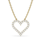 Open Heart Frame Pendant Necklace