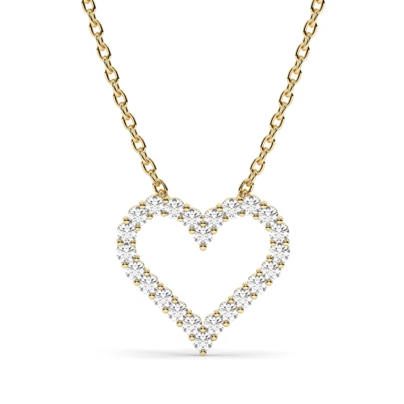 Open Heart Frame Pendant Necklace
