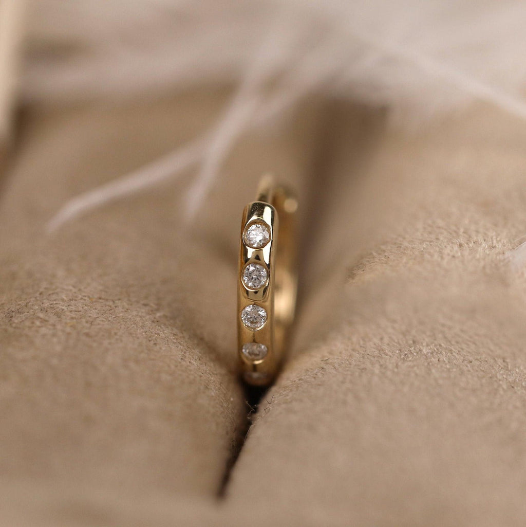 Orbit Bezel Diamond Huggies