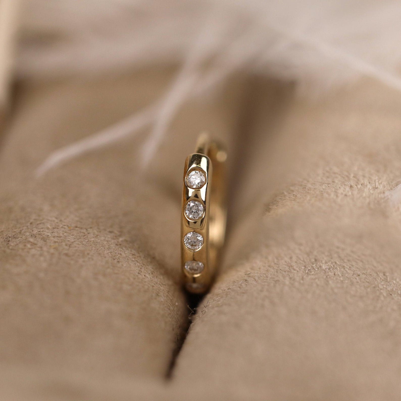 Orbit Bezel Diamond Huggies