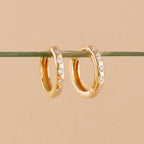 Orbit Bezel Diamond Huggies
