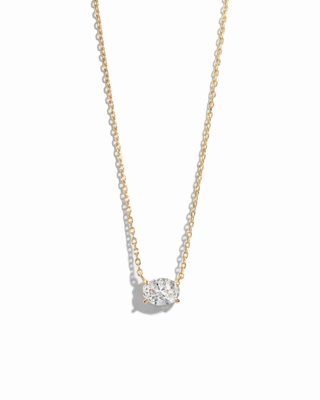 Oval Solitaire East-West Pendant Necklace