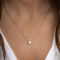 Oval Solitaire East-West Pendant Necklace