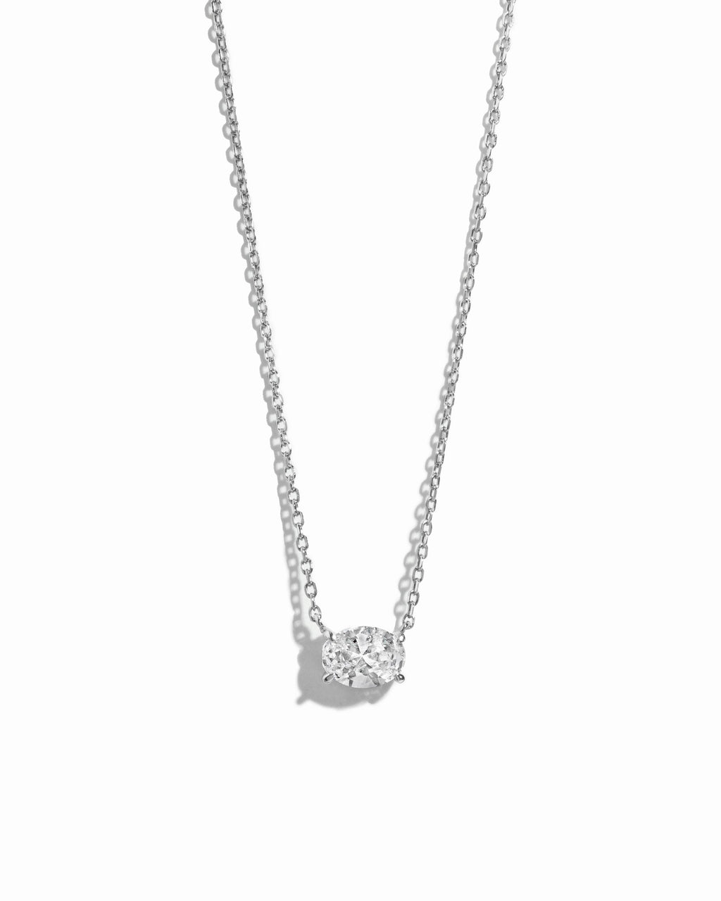 Oval Solitaire East-West Pendant Necklace