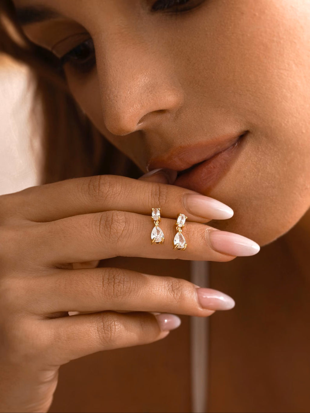 Oval & Pear Drop Earrings