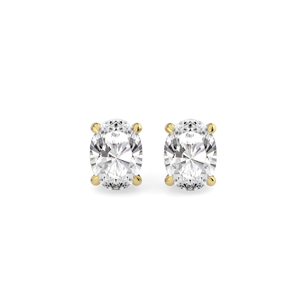 Oval Solitaire Stud Earrings