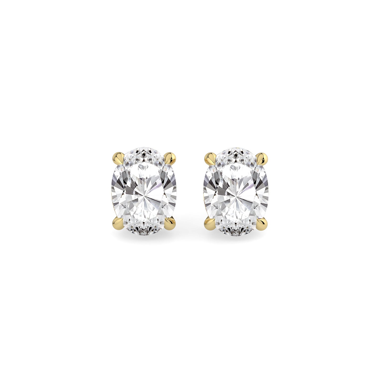 Oval Solitaire Stud Earrings