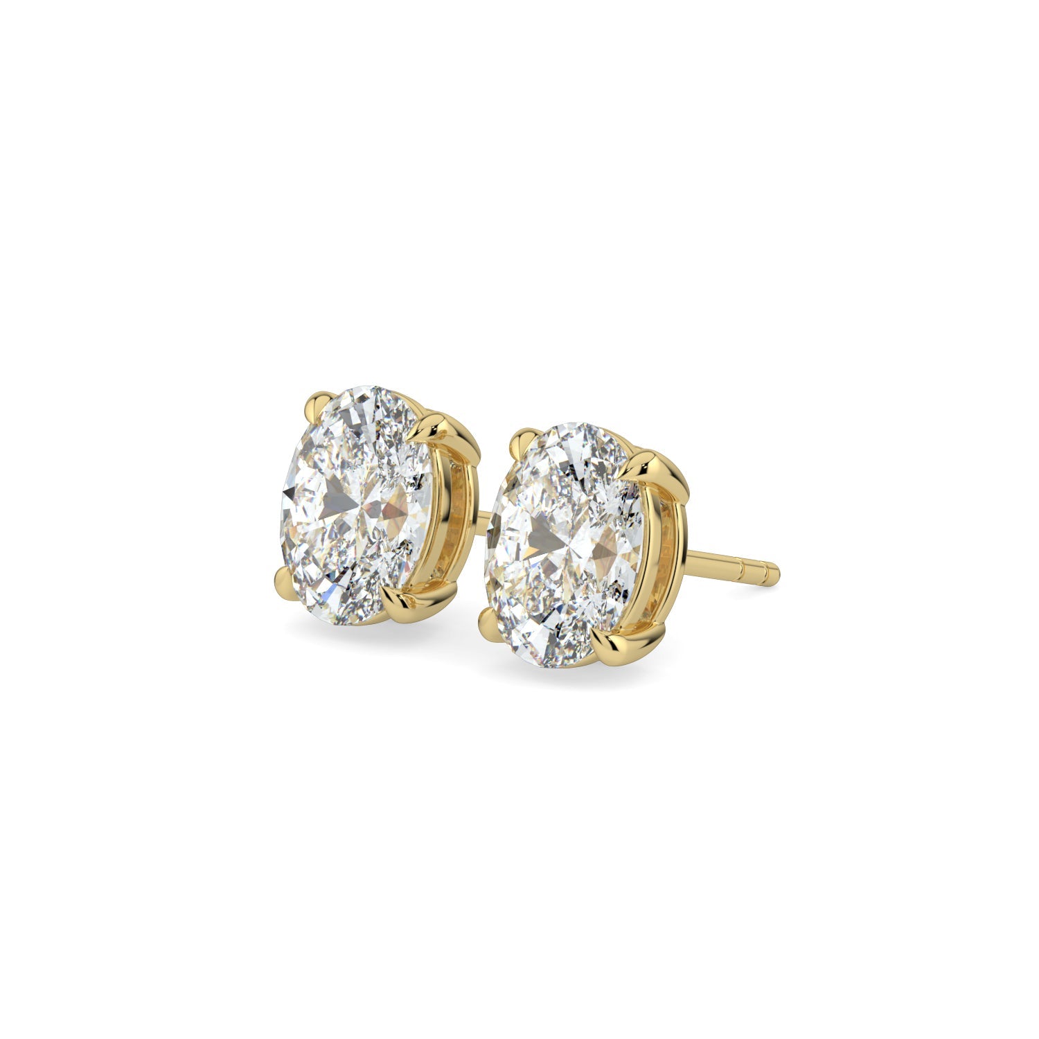 Oval Solitaire Stud Earrings
