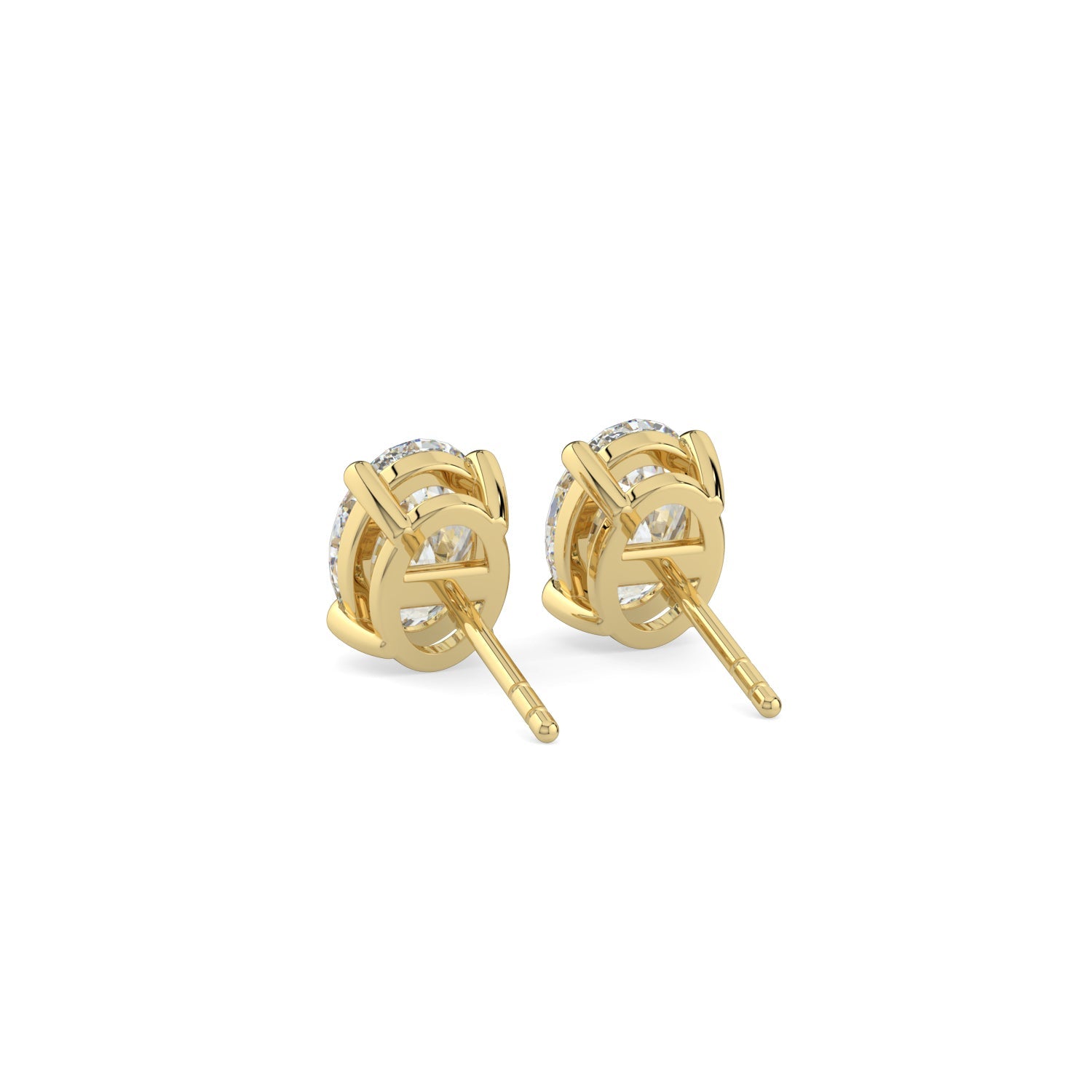 Oval Solitaire Stud Earrings