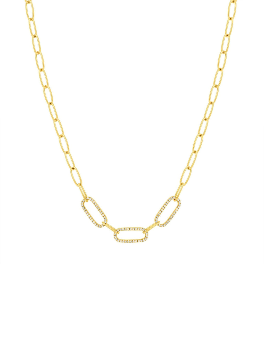 Paperclip Chain Diamond Necklace