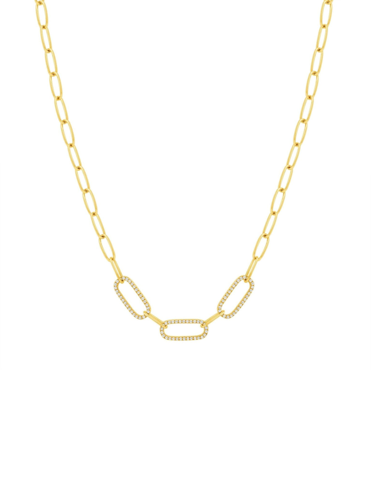 Paperclip Chain Diamond Necklace