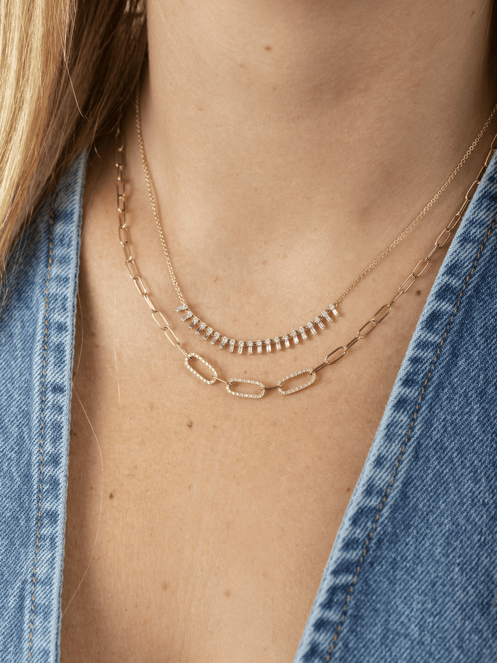 Paperclip Chain Diamond Necklace
