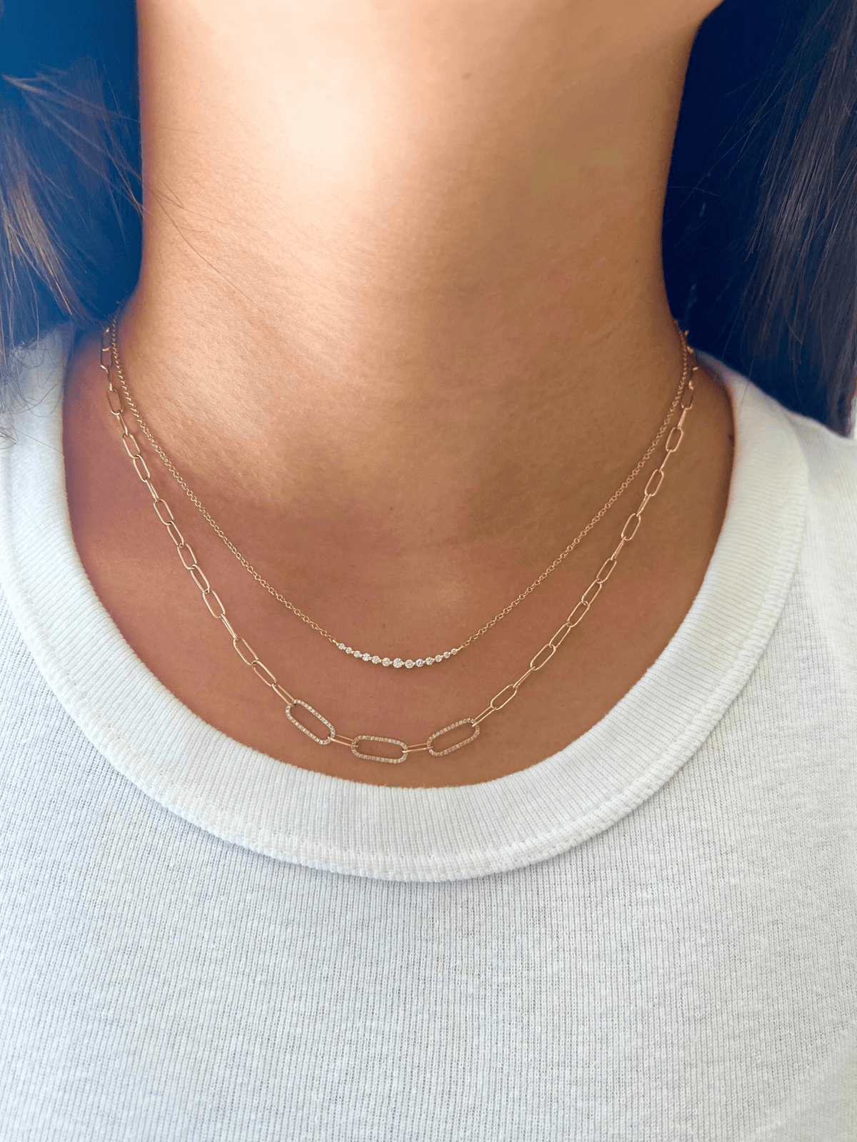 Paperclip Chain Diamond Necklace