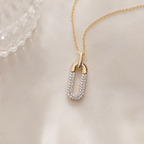 Paperclip Drop Diamond Necklace