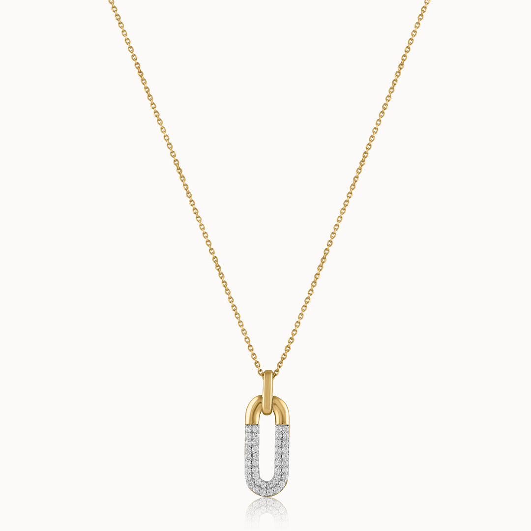 Paperclip Drop Diamond Necklace