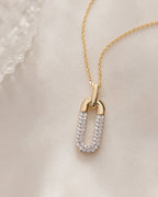 Paperclip Drop Diamond Necklace